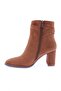 Tan Suede Women's Heeled Boots - Belt Detailed, Model 2110162821 - 3
