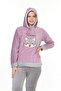 Women's Lilac soft soft high quality fabric embroidery detailed pajamas set