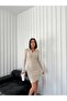 Women's Fitted Polo Neck Ribbed Flexible Mini Dress - 4
