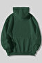 Starry Night Printed 3 Thread Thick Fluffy Unisex Green Kangaroo Pocket Hooded Sweatshirt Hoodie - 2