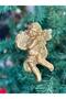 Imported large collectible glittered eros angel pine tree tree hanging decor mica ornament 13cm gold gold