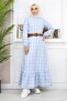 Frilly Hijab Dress Blue 19165