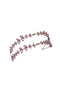 Alfa Model Double Row Bridal Hair Accessory Bridal Headband Pink - 7