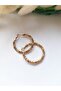 Steel Gold Twist Hoop Earrings - 3