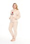 Women's Salmon welsoft hooded soft textured embroidery front double tracksuit suit - 3