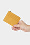 3603 Genuine Leather Coin Compartment Zippered Women's Men's Wallet Card Holder Yellow - 3