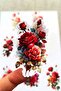 8 Pieces Watercolor Red Rose Sticker Bullet Journal Scrapbook Laptop Sticker