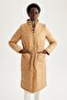 Water Repellent Stand Collar Quilted Pocket Belted Long Puffer Winter Jacket V4436az22sp - 4