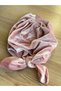 Luxury Velvet Women's Children's Stringed Knotted Adjustable Bow Hair Cap Scarf Powder Pink - 4