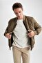 Slim Fit College Collar Bomber Lined Coat - 3