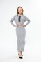 Long Knit Dress with Ribbed Button Detail - 2