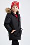 Boy's Water Repellent Hooded Fleece Lined Long Coat - 4
