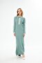 Long Knit Dress with Ribbed Button Detail - 3
