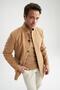 Slim Fit Stand Collar Coat - 6