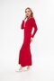 Long Knit Dress with Ribbed Button Detail - 5