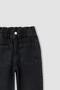 Girl's Slouchy Fit Paperbag Waist Fit Jean Trousers - 7