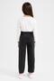 Girl's Slouchy Fit Paperbag Waist Fit Jean Trousers - 5