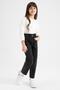 Girl's Slouchy Fit Paperbag Waist Fit Jean Trousers