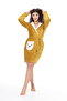 Women's Mustard ultra soft hooded comfortable fit high quality dressing gown - 4