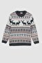 Boy's New Year Themed Crew Neck Sweater - 6