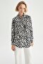 Loose Fit Patterned Long Sleeve Shirt Tunic T0609Az22Au - 4