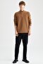 Regular Fit Half Turtleneck Selanik Fabric Sweatshirt - 5