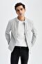 Slim Fit Stand Collar Coat - 4