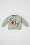 Baby Girl Crew Neck Printed Sweatshirt - 4