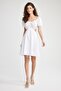 White Mini Dress - V-Neck, Linen Look, Short Sleeve Y7871az22sm - 5