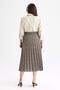 Traditional A-Line Patterned Crepe Maxi Pleated Chiffon Skirt - 8