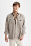 Regular Fit Polo Collar Checked Long Sleeve Shirt Y9051az22wn - 7