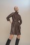 Shirt Collar Faux Leather Long Sleeve Mini Dress Z0097az22au - 3