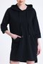 Seoul Pocket Detailed Relaxed Cut Oversize Orphan Sleeve Hooded Sweat Dress