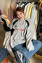 Gray Sleeve Detail F426 Center Raised Sweatshirt