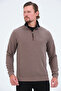 Zippered Regular Fit Suede Detailed Long Sleeve Men's Thessaloniki Sweatshirt