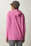 Women's Pink Hooded Pocket Knit Sweatshirt YU00003 - 6