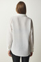 Women's White Oversize Linen Ayrobin Shirt DD01222 - 5