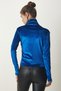 Women's Blue Gathered Collar Stylish Velvet Blouse FF00144 - 6