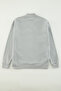 Gray Large Size Oversize/Wide Cut High-Neck Zippered Fleece Inside Sweatshirt Tmnaw24Ao00005 - 4
