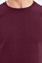 Burgundy Regular/Normal Cut Fleece/Warm Sweatshirt Tmnaw21Sw1208 - 5