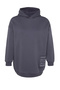 Antrasit Nakış Detaylı Oversize/Bol Kesim Örme Büyük Beden Sweatshirt TBBAW24AO00018 - 6