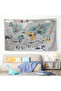 Wall Cloth Children's Room World Map Quality Canvas Wall Tapestry-4045 - 8