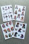 4 Sheets Girl Sticker Watercolor Flower Colorful Sticker - 2