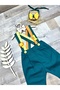 Safari Concept Dark Green Baby Boy Pants Salopet Bow Tie Birthday and Cake Popping Suit - 4