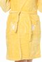 Women's Yellow ultra welsoft hooded embroidery high quality dressing gown - 7