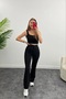 قماش كريب نسائي من الليكرا ذو ساق إسبانية عشبية من الأمام - 4