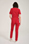 Lycra Scrubs Red Envelope Collar Doctor Nurse Uniform Unisex - 6