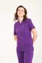 Lycra Scrubs Purple Envelope Collar Doctor Nurse Uniform Set Unisex - 2