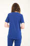 Lycra Scrubs Cobalt Blue Envelope Collar Doctor Nurse Jersey Single Top - 6