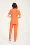 Lycra Scrubs Orange Envelope Collar Doctor Nurse Uniform Unisex - 3